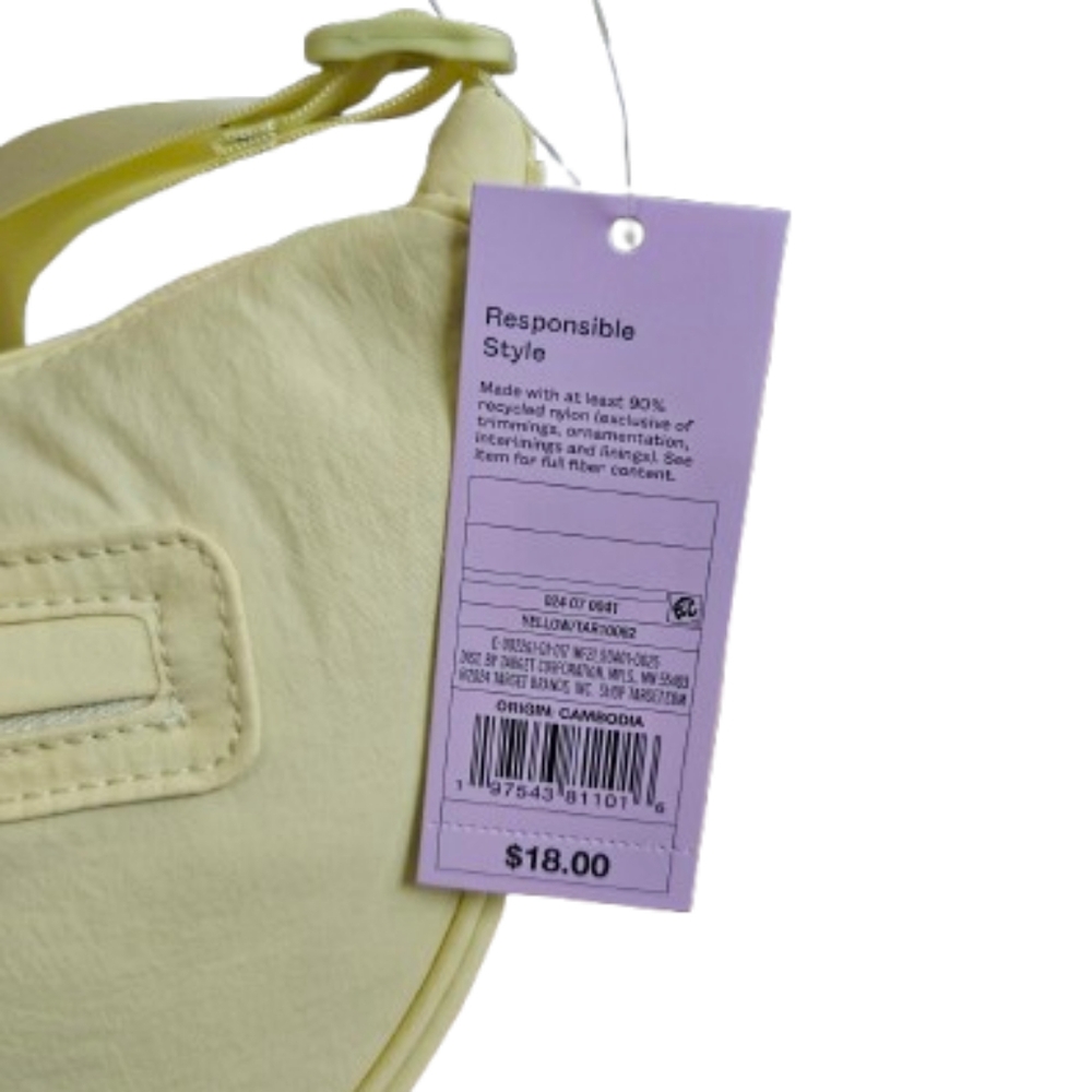 Wild Fable Yellow Nylon Crossbody Bag NWT - Picture 5 of 7